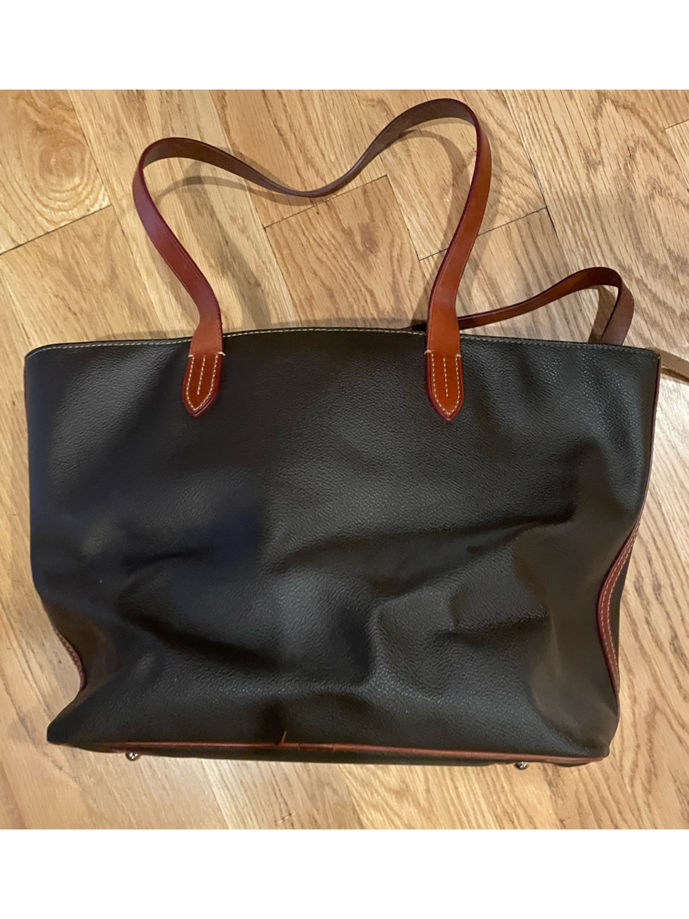 Dooney & Bourke Dark Brown Leather Tote - Picture 2 of 4